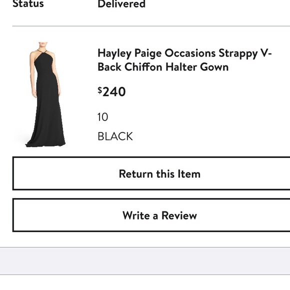 Hayley Paige Occasions Strappy V-Back Chiffon Halter Gown - Size 10 - Picture 7 of 7